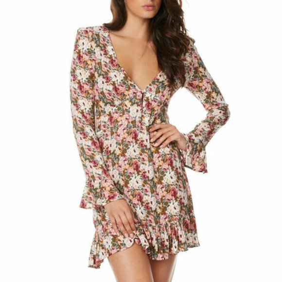 AUGUSTE THE LABEL Bell Cuff Dusty Rose Floral Long Sleeve Play Dress NWT - Picture 5 of 16